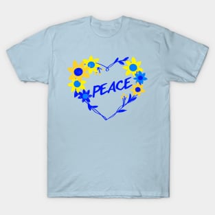 I stand with Ukrainian, sunflowers and heart, peace not war. T-Shirt